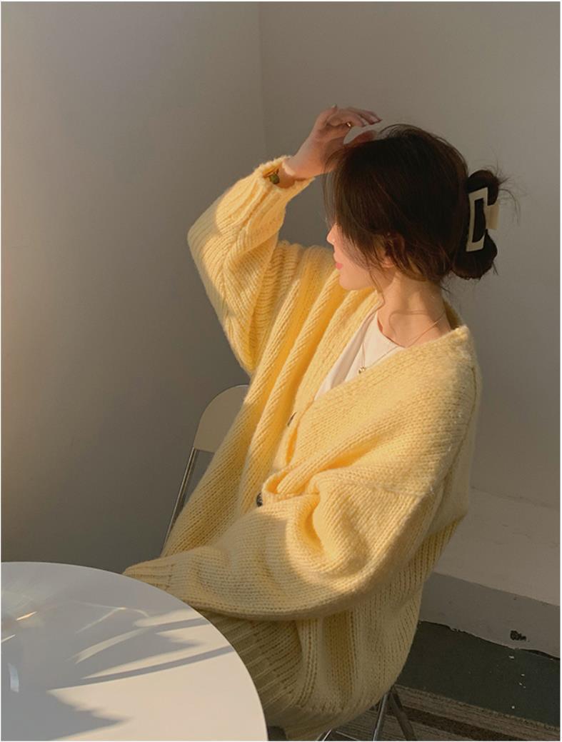 Yellow Loose Cardigan