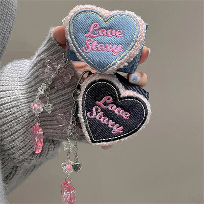 3D Denim Love Heart Coin Purse