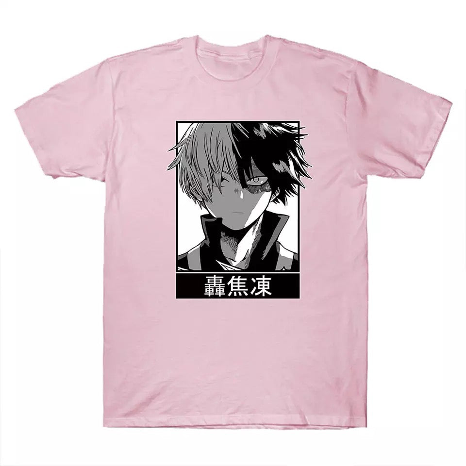 Japanese Anime Superhero Cartoon Print Short Sleeve Shirt T-shirt