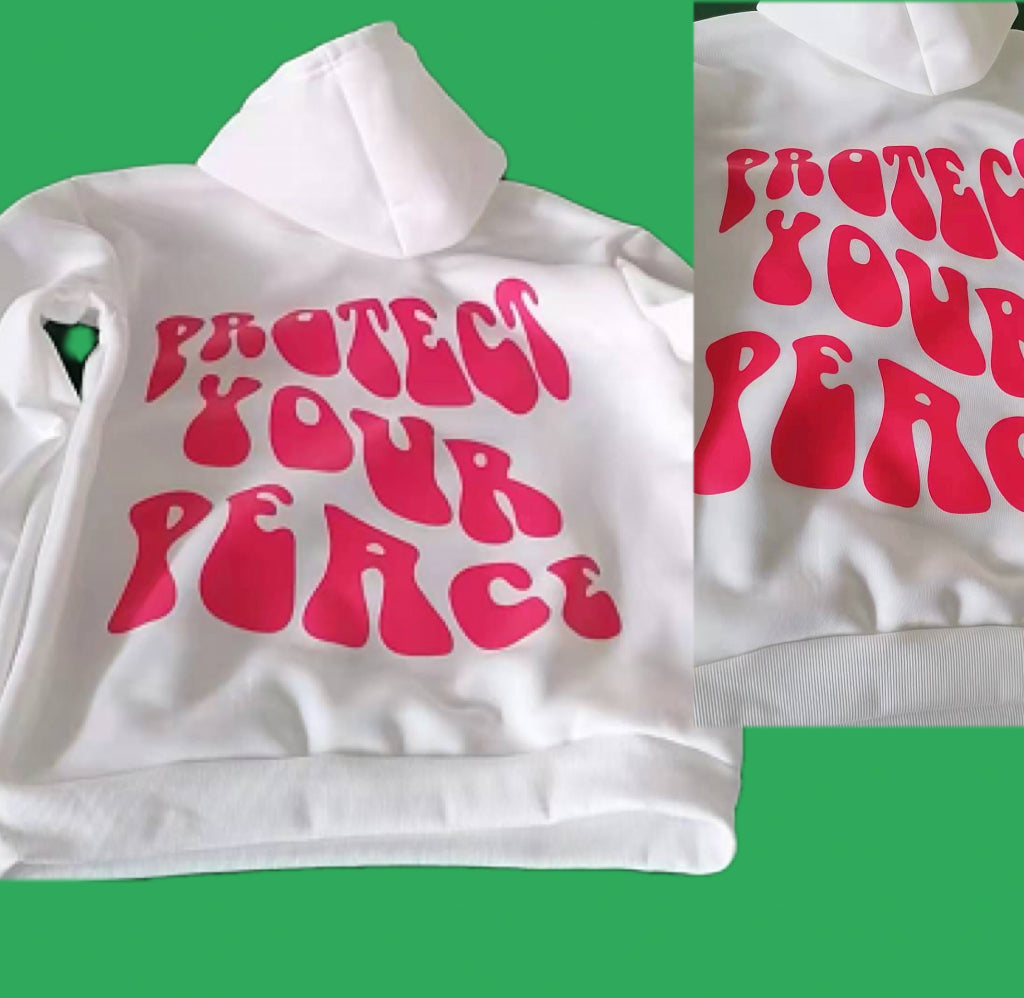 Peace Graphic Print Oversized Hoodie