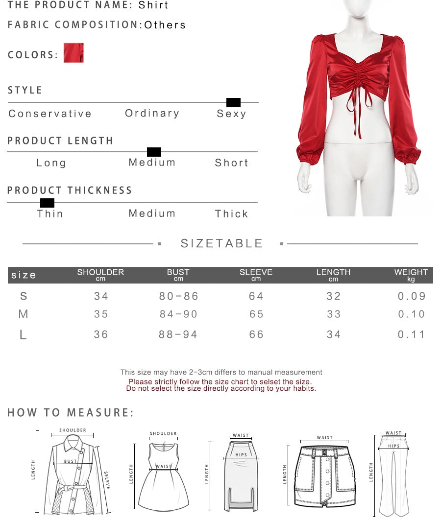 Cute Sexy Red Chiffon Low Cut Crop Top Long Sleeve Shirt Tee T-shirt E-Girl Kawaii Korean Japanese Harajuku Chinese Retro Streetwear Aesthetic