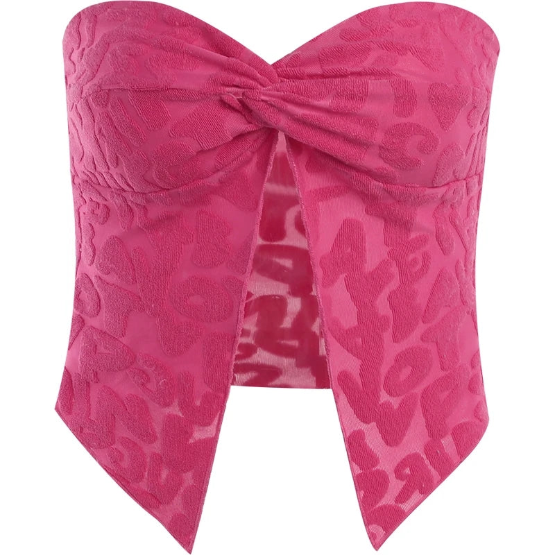 Pink Cropped Tube Top