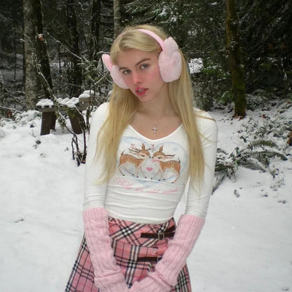 Bear & Gingerbread V Neck Long Sleeve Shirt