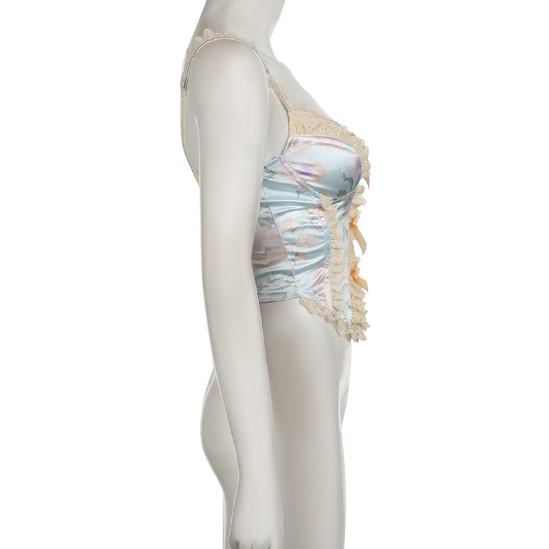 French Floral Corset Top
