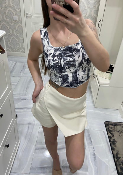 Black & White Plant Print Tank Top