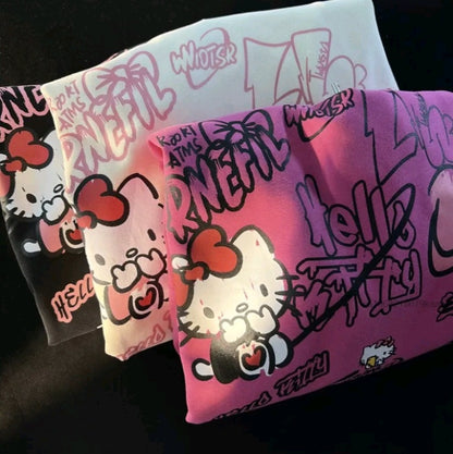 Graffiti Cat Print Hoodie
