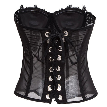 Pink Chiffon Lace Corset