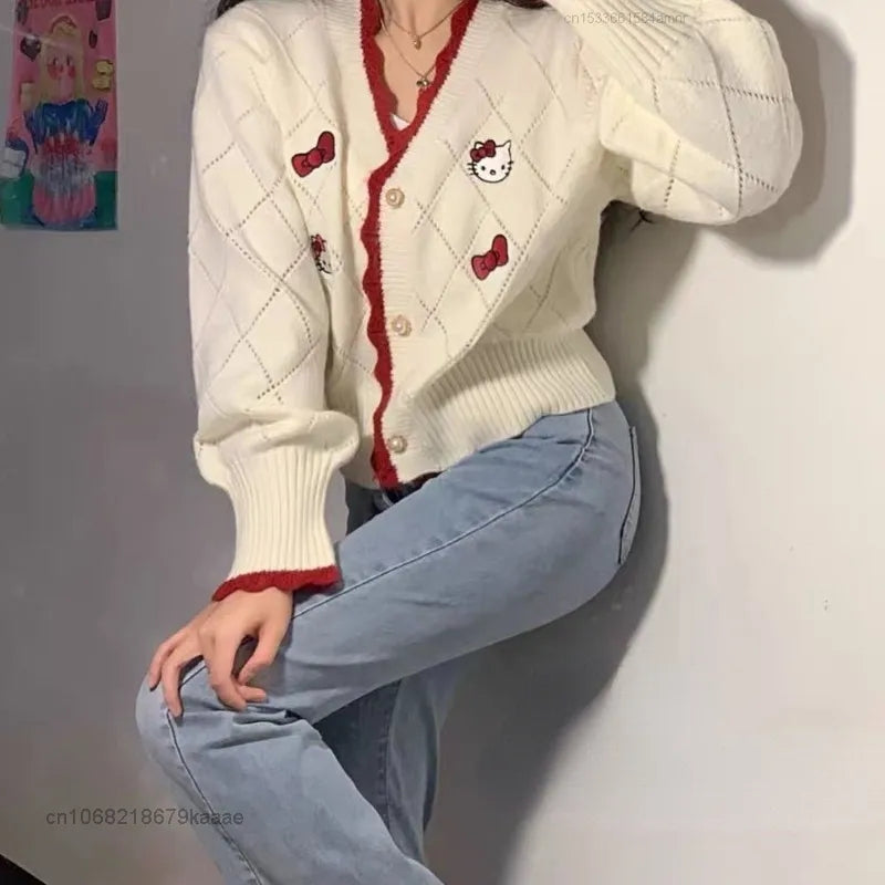 Cat Anime Print Cardigan
