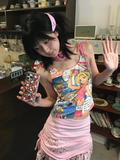 Anime Colorful Print Tank Top