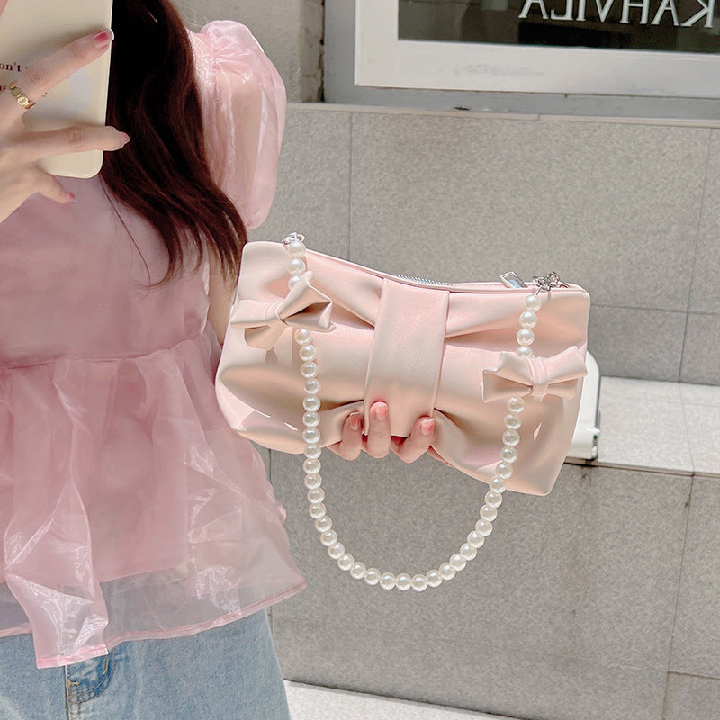 Pink Pearl Bow Handbag