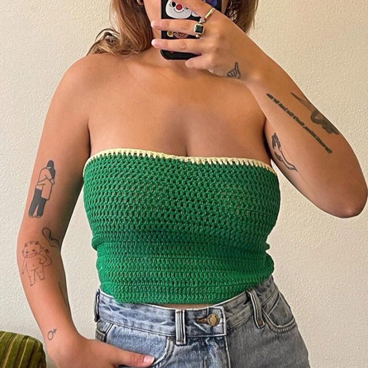 Sexy Knit Bandage Crop Top Sleeve Strapless Tube Shirt Backless Summer Aesthetic Casual E-Girl Kawaii Korean Japanese Harajuku