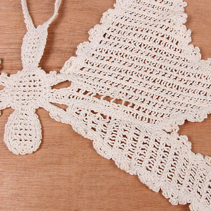 Butterfly V Neck Knit Halter Top
