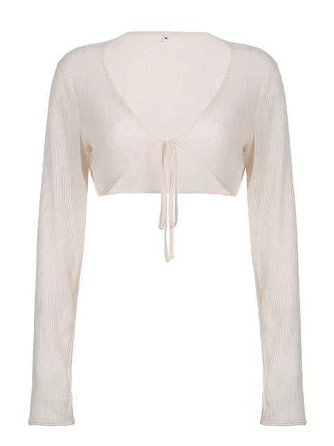 Y2K Crochet Long Sleeve Shrug