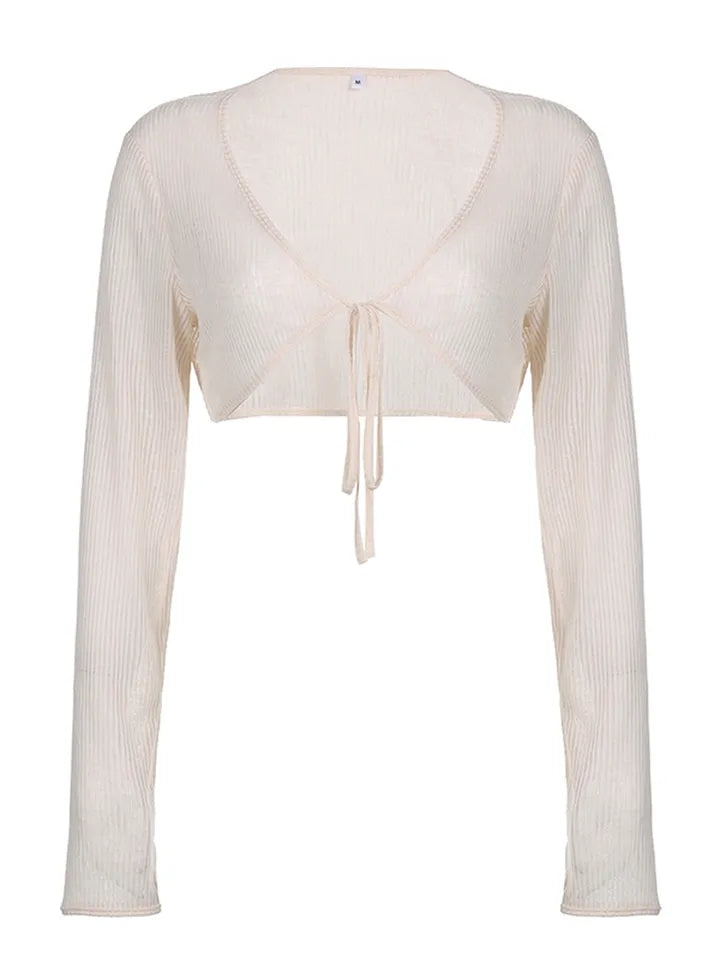 Y2K Crochet Long Sleeve Shrug