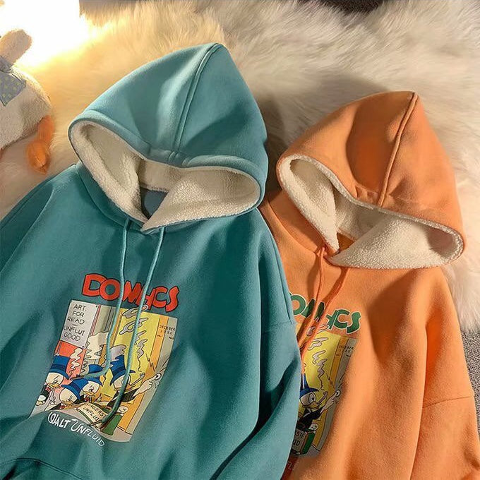 Cute Comic Cartoon 90s Vintage Retro Oversized Loose Hoodie Sweatshirt Pullover Sweater Casual E-Girl Kawaii Korean Japanese Harajuku Streetwear