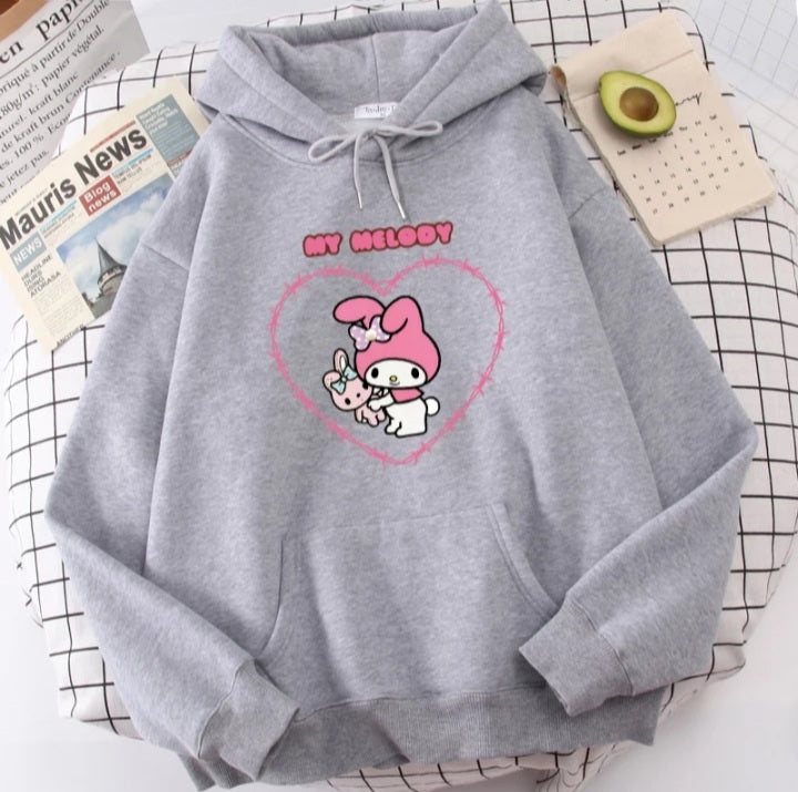 Cute Anime Japanese Cartoon Print Long Sleeve Hoodie