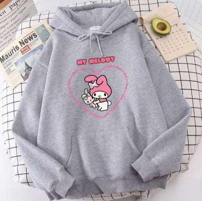 Cute Anime Japanese Cartoon Print Long Sleeve Hoodie