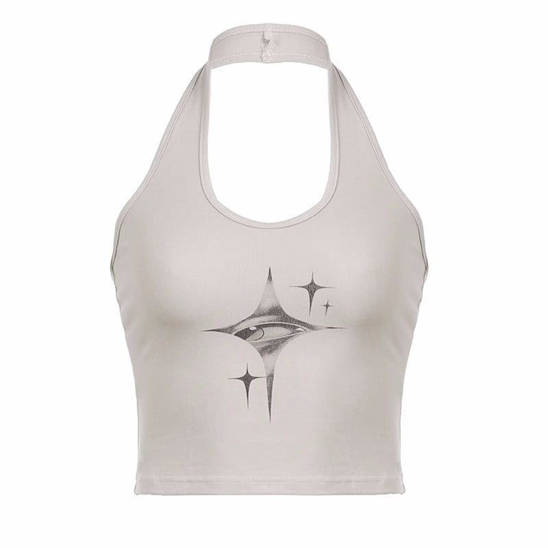 Eye Star Print Halter Top