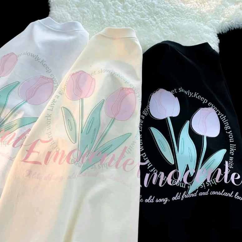 Tulip Print Short Sleeve T-shirt
