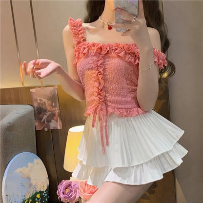 White Lace Frill Camisole