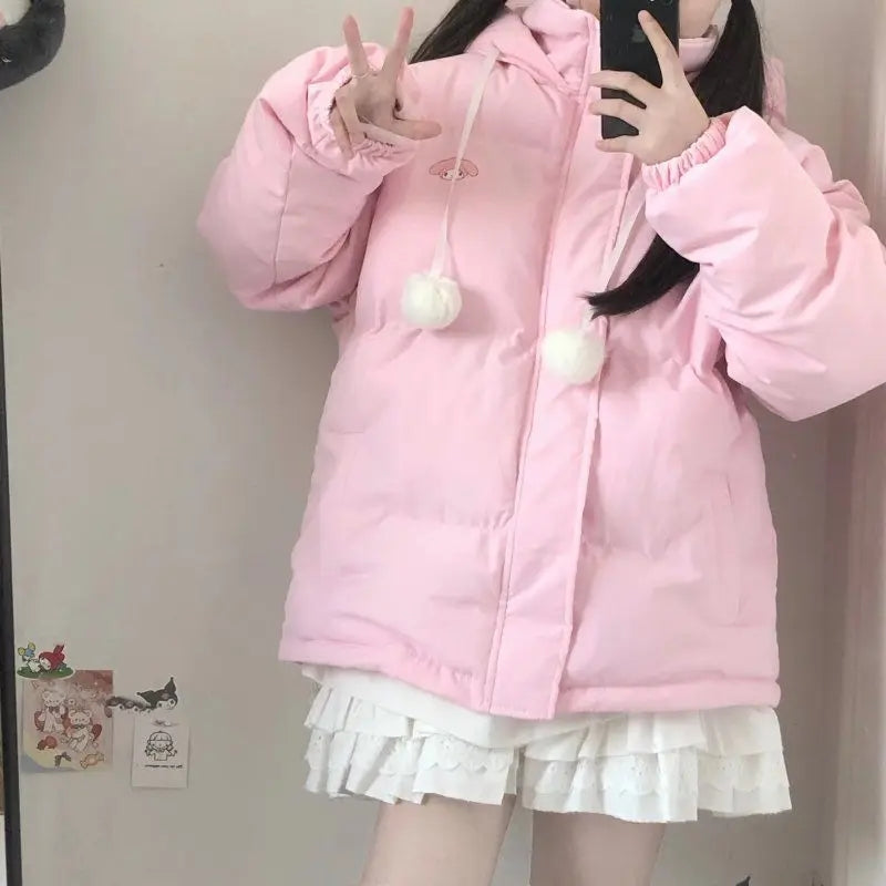 Pink Japanese Anime Puffy Winter Jacket