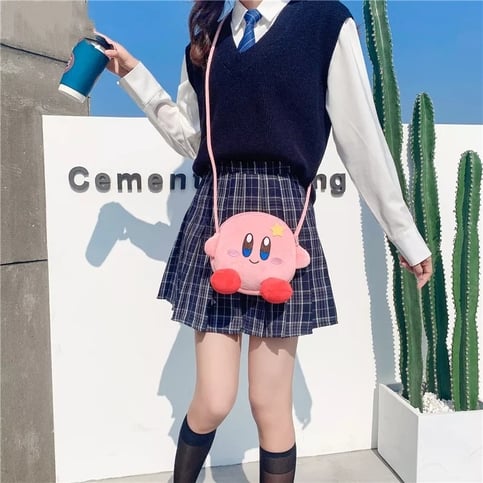 Pink Japanese Anime Cartoon Plush Handbag Messenger Bag