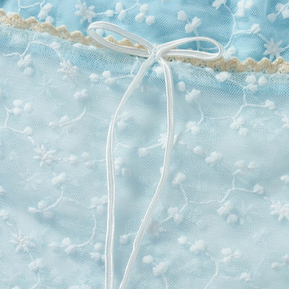 Blue Lace Trim Tube Top