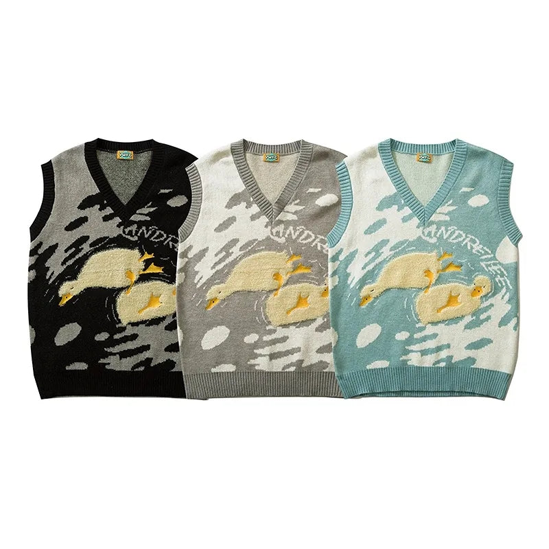 Swimming Duck Knit Sweater Vest