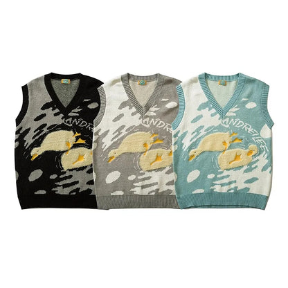Swimming Duck Knit Sweater Vest