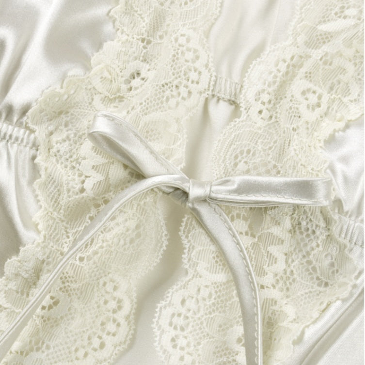 Lace Trim Bow Tie V Neck Camisole