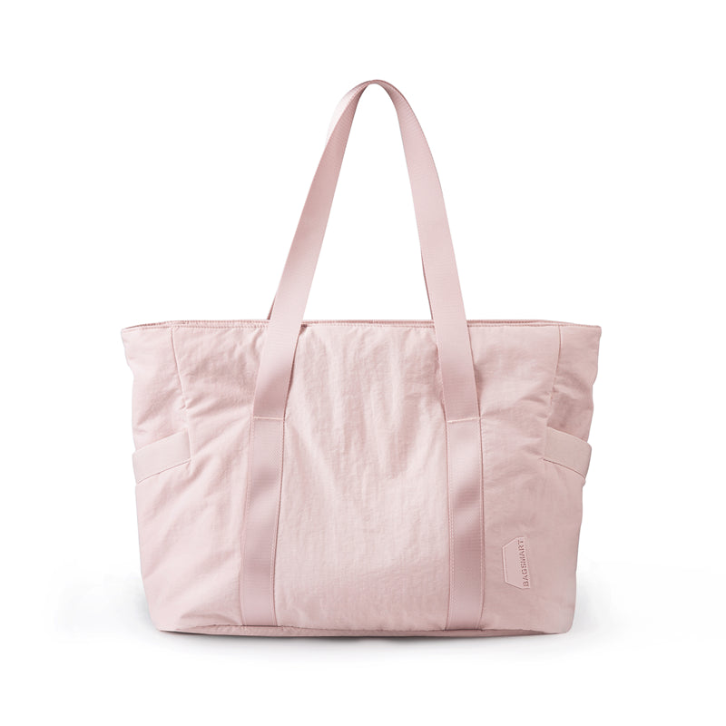Pink Lightweight Puffy Bucket Tote Bag