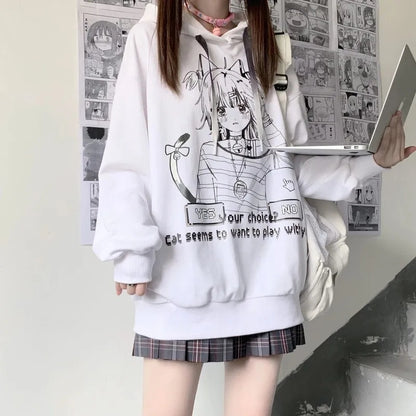 Anime Graphic Print Hoodie