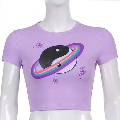 Purple Ying Yang Short Sleeve Shirt