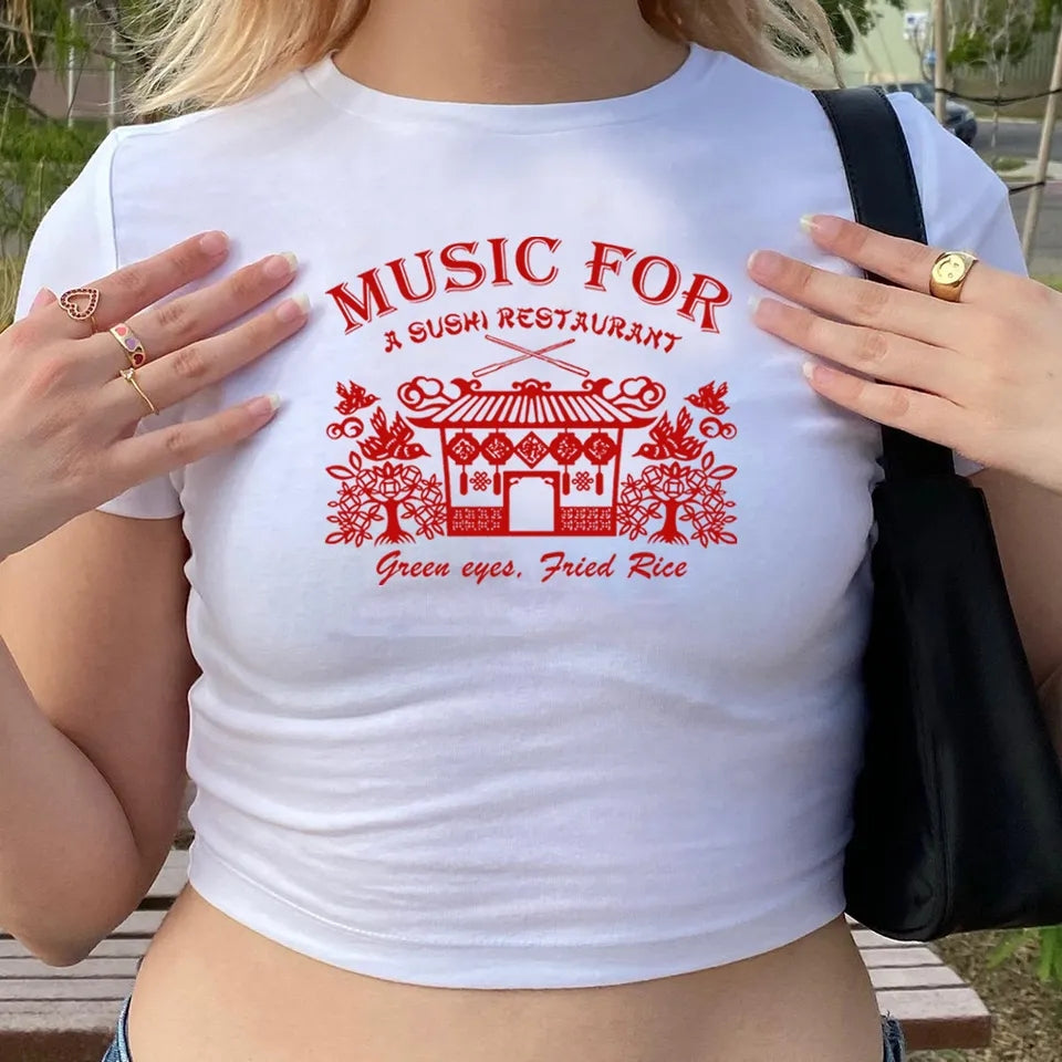 Sushi Restaurant Print Short Sleeve T-shirt