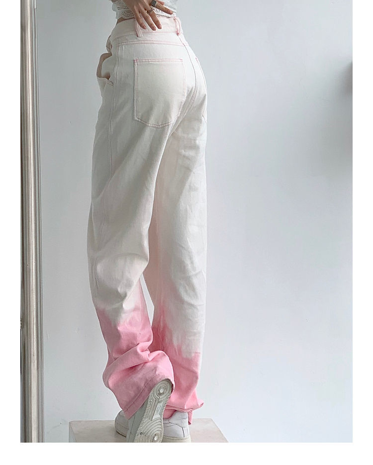 Pink Ombre High Waist Denim Jeans