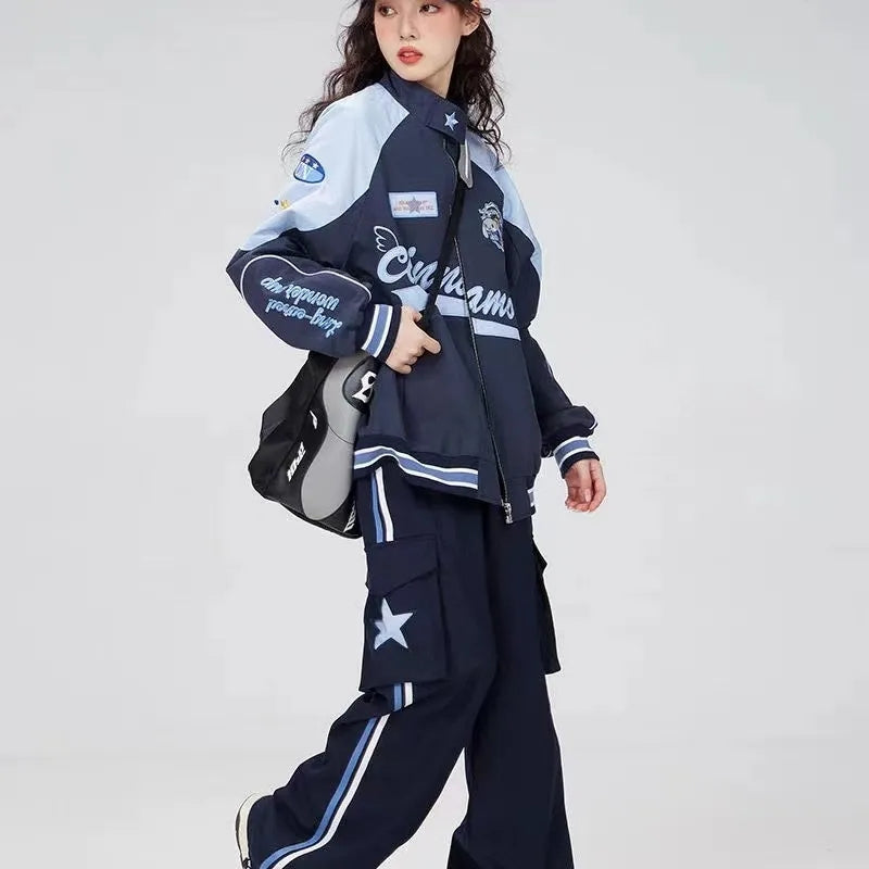 Japanese Anime Print Windproof Biker Jacket