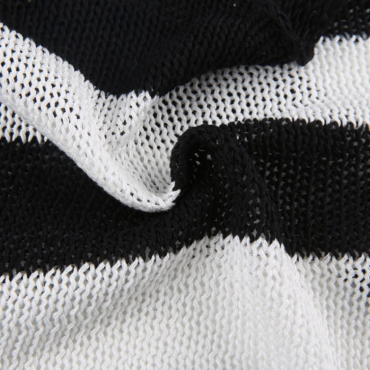 Black & White Crochet Long Sleeve Shrug