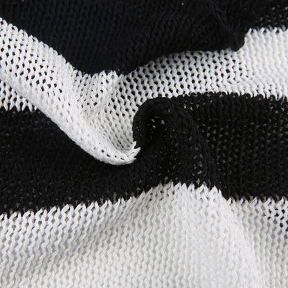 Black & White Crochet Long Sleeve Shrug