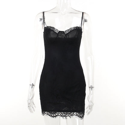 2PCS Lace Trim Bodycon Dress + Cardigan
