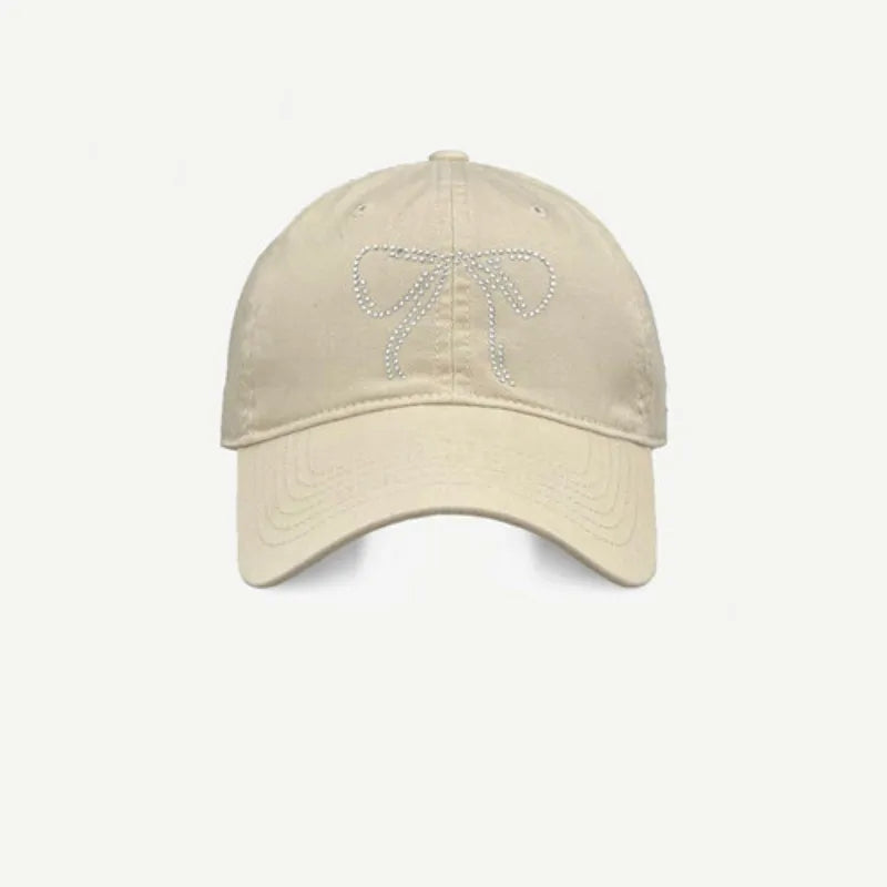 Bow Ribbon Rhinestone Baseball Cap