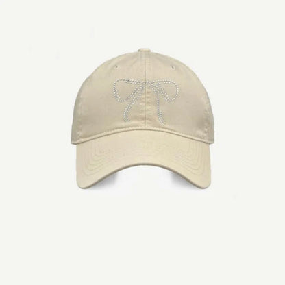 Bow Ribbon Rhinestone Baseball Cap