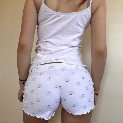 2PCS Pirate Skull Frill Camisole + Shorts