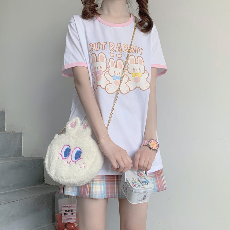 Rabbit Print Short Sleeve T-shirt