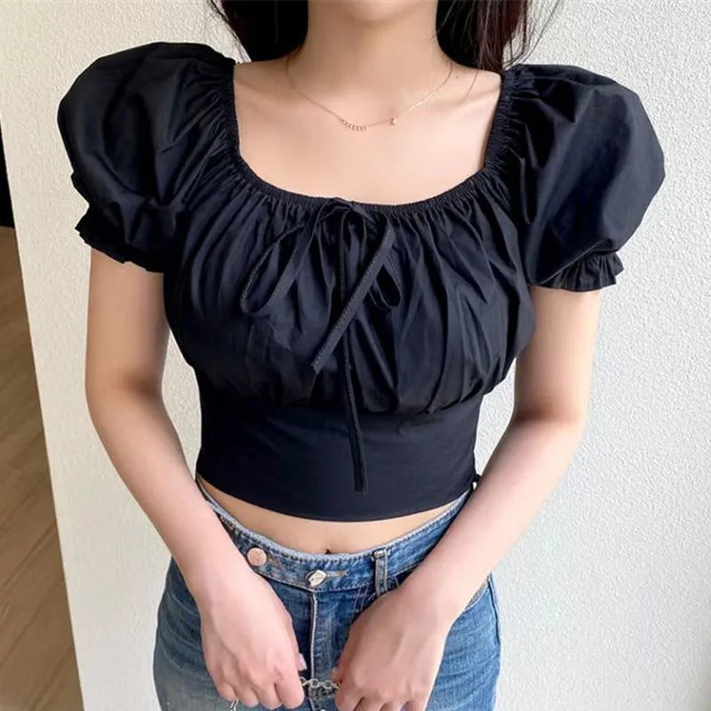 Pink Bow Short Sleeve Blouse