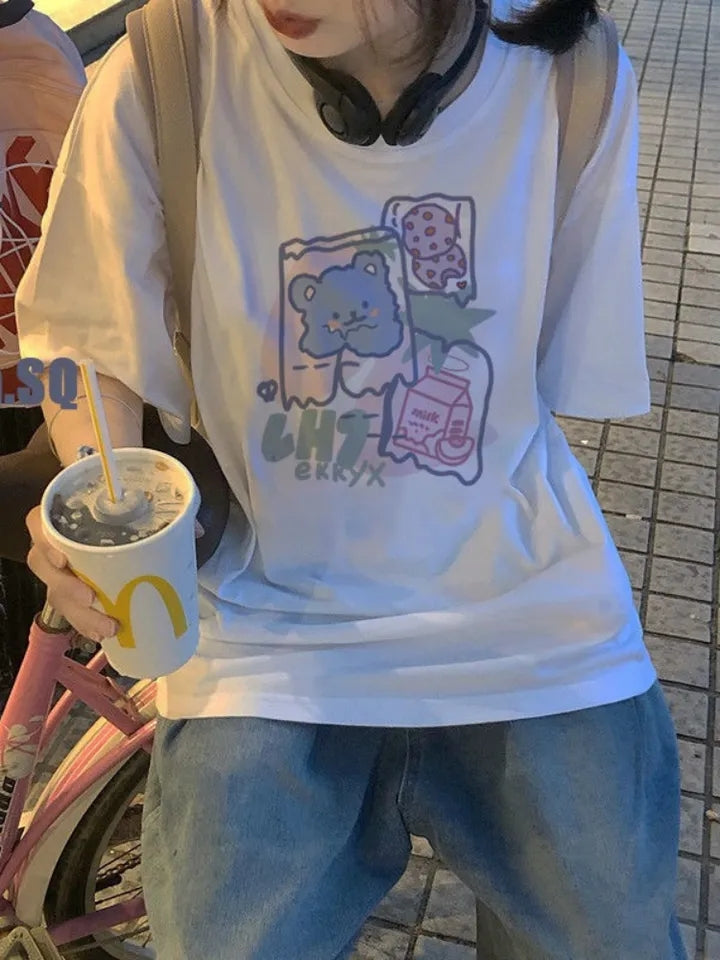 Gummy Bear Print Short Sleeve T-shirt