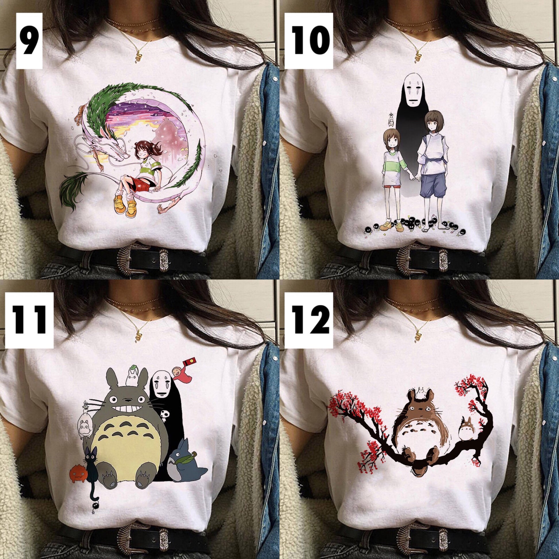 Japanese Anime Cartoon Print Loose Casual Short Sleeve Shirt T-shirt