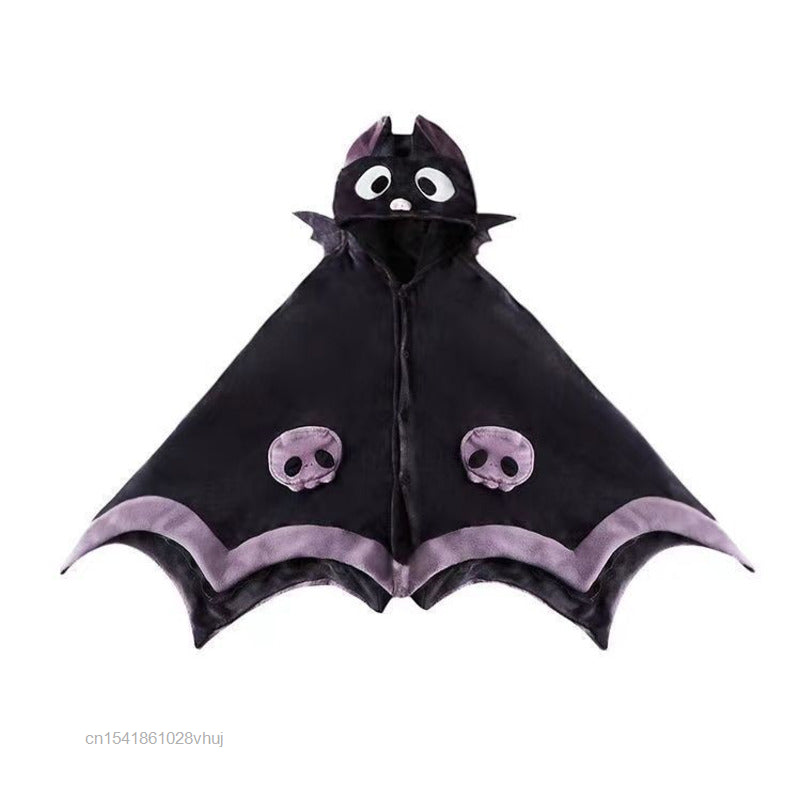 Japanese Bat Cartoon Plush Poncho
