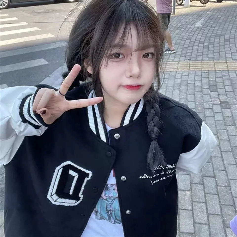 Cute Kitty Cat Cartoon Black Oversize Zipper Jacket Hoodie Sweatshirt Pullover Vintage Aesthetic Casual E-Girl Kawaii Korean Japanese Harajuku