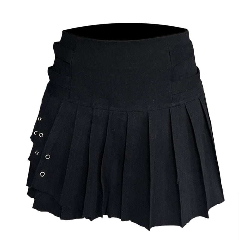 Black Pleated Mini Skirt