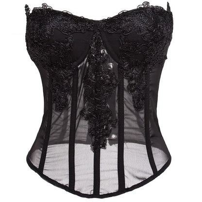 Pink Chiffon Lace Corset
